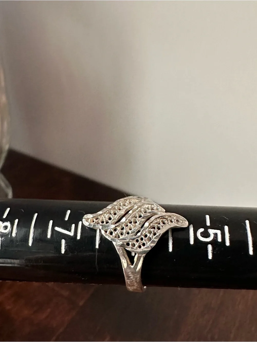 Sterling silver filigree ring, size 6.25